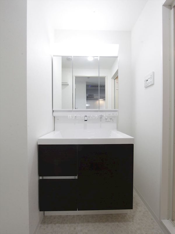 洗面設備　脱衣所　独立洗面台（シャンプードレッサー付）収納スペース有