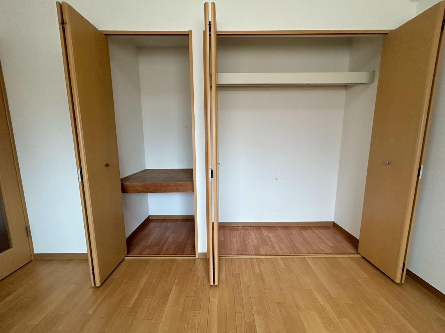 収納　クローゼット、2段式の収納付きです