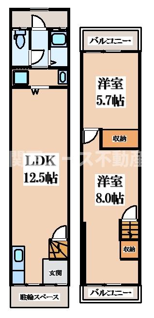 西楠の里町貸家の間取り写真
