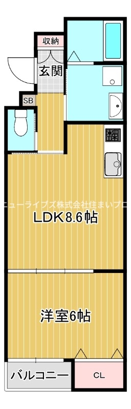 京阪本線 寝屋川市駅 徒歩15分 3階建 築2年の間取り写真