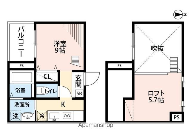 名鉄常滑線 道徳駅 徒歩5分 2階建 築17年の間取り写真