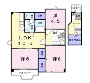 ＪＲ山陽本線 東福山駅 徒歩50分 2階建 築26年の間取り写真