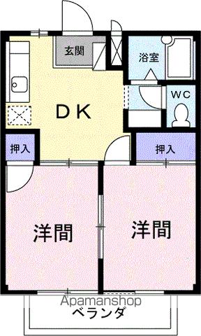 ＪＲ川越線 南古谷駅 徒歩14分 2階建 築34年の間取り写真