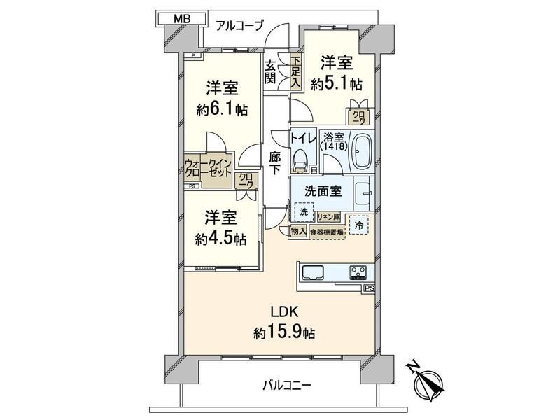 パークホームズLaLa門真の間取り写真