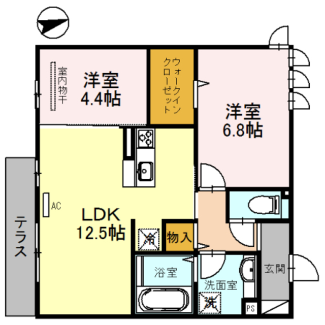 近鉄大阪線 俊徳道駅 徒歩14分 2階建 築9年の間取り写真