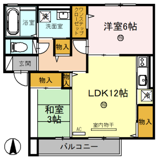 近鉄奈良線 若江岩田駅 徒歩9分 2階建 築18年の間取り写真