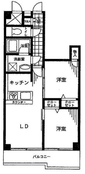東急池上線 長原駅 徒歩10分 7階建 築44年の間取り写真