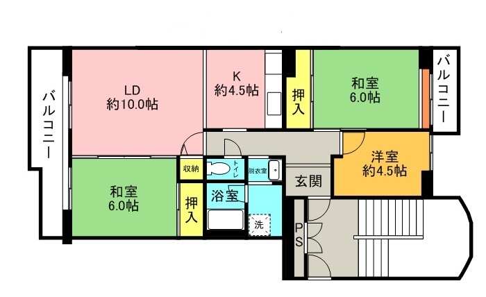 UR若山台第4　15号棟の間取り