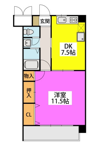 リバーサイド東櫛原の間取り