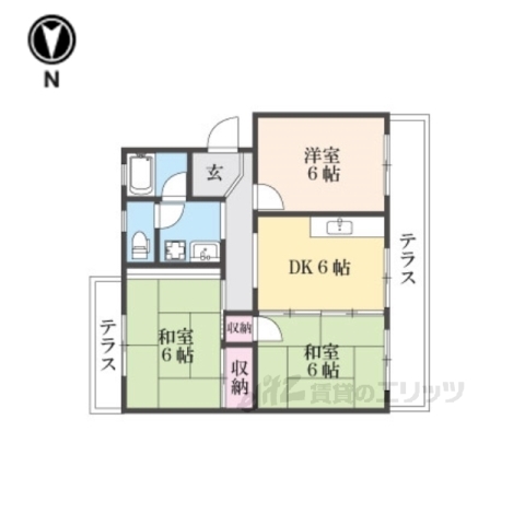 丹波篠山市杉のマンションの間取り