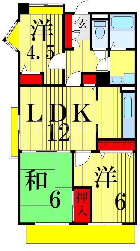 葛飾区高砂のマンションの間取り