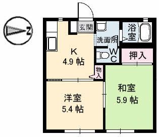 鳥取県米子市和田町（アパート）の賃貸物件の間取り