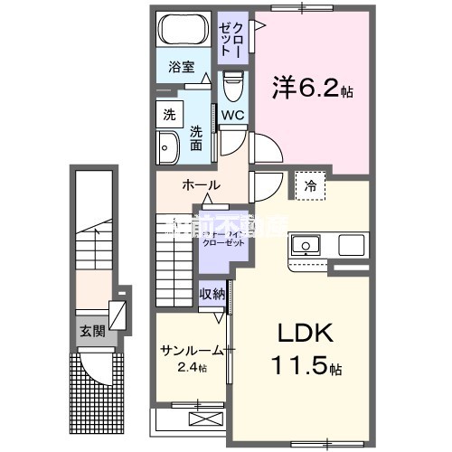 朝倉郡筑前町依井のアパートの間取り