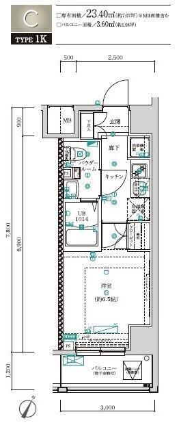 川崎市川崎区日進町のマンションの間取り