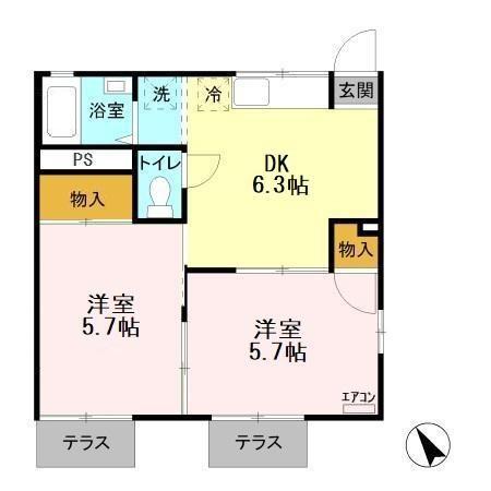 【東金市東金のアパートの間取り】