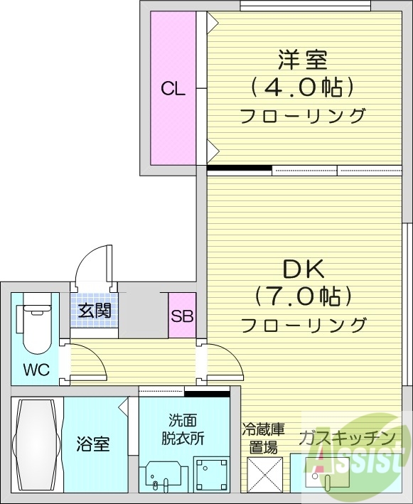 ラフィーネ南15条の間取り