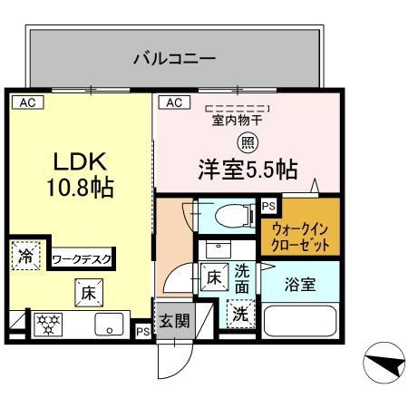 山鹿市中央通のアパートの間取り