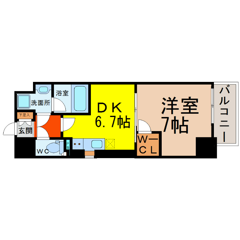 【名古屋市北区大曽根のマンションの間取り】