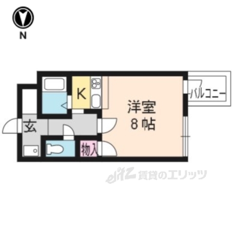 京都市北区大宮北山ノ前町のマンションの間取り