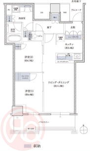 シエリアタワー大阪堀江の間取り