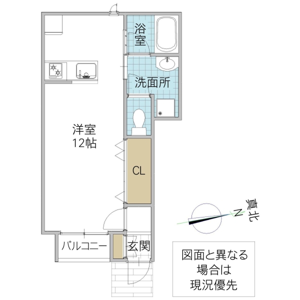 水戸市笠原町のアパートの間取り