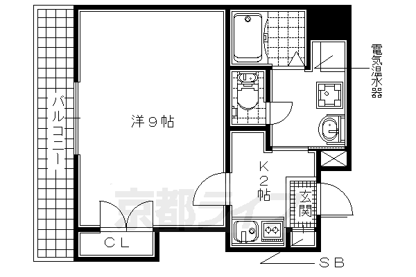 宇治市宇治のマンションの間取り