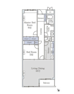 新宿区払方町のマンションの間取り