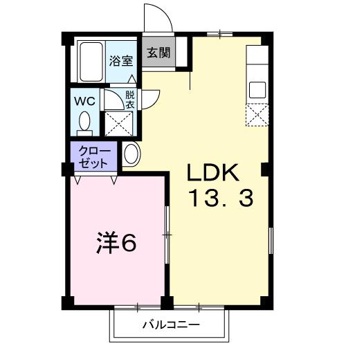 高松市牟礼町大町のアパートの間取り