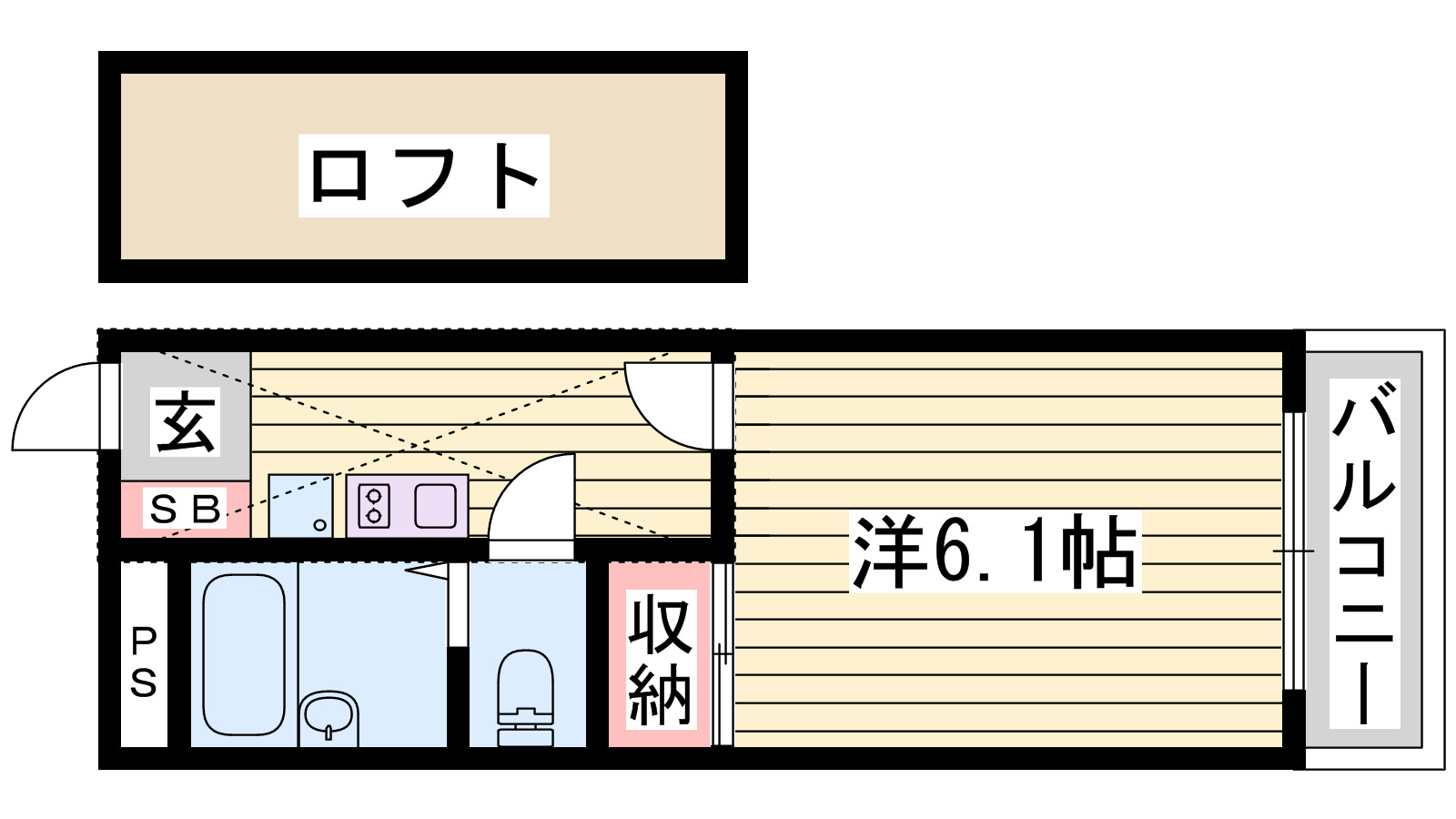 レオパレスリバーサイド播磨の間取り