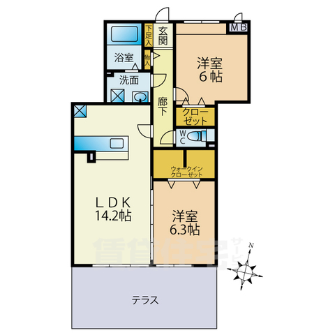 福岡市早良区次郎丸のマンションの間取り