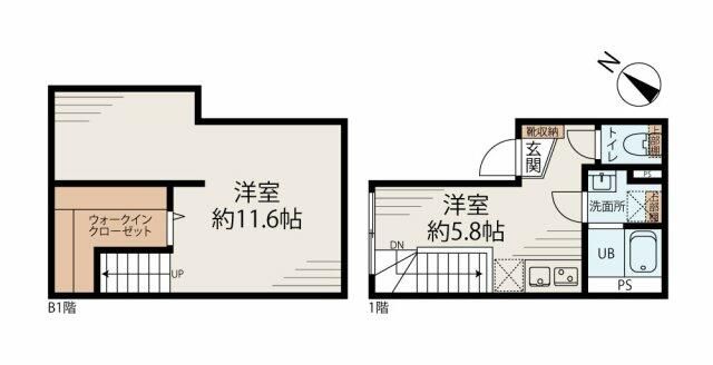 文京区根津のマンションの間取り