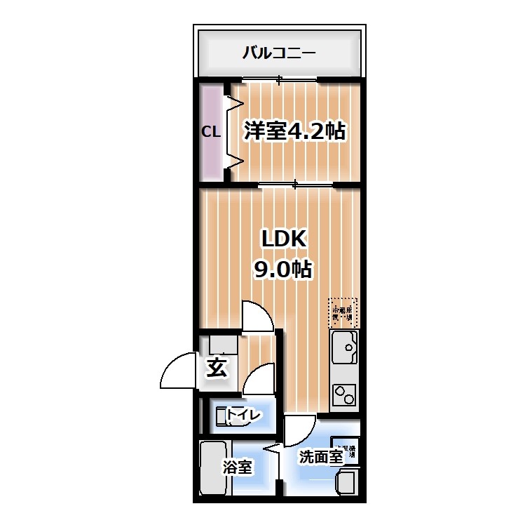 四條畷市米崎町のアパートの間取り