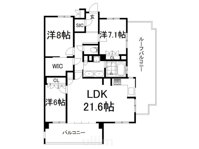 【ライオンズ伏見桃山指月城の間取り】