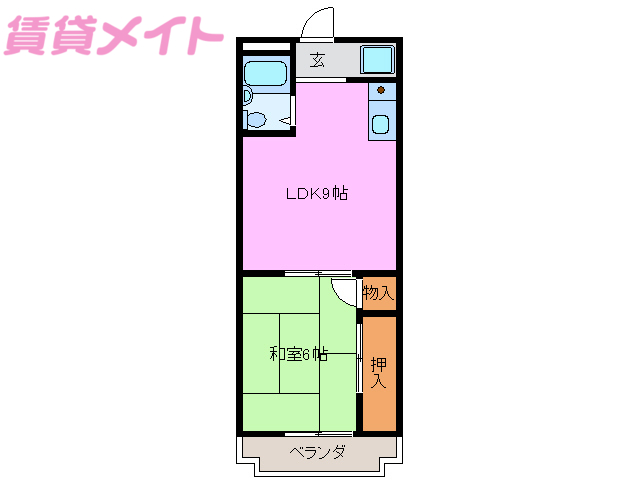 いなべ市大安町宇賀のアパートの間取り