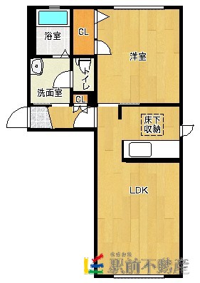 太宰府市大佐野のアパートの間取り