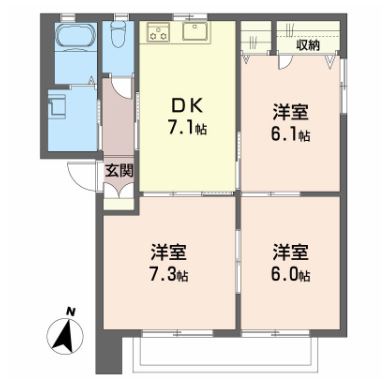 シャーメゾン旭町Bの間取り