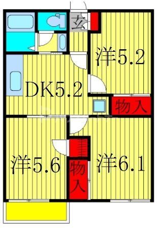 柏市藤心のアパートの間取り