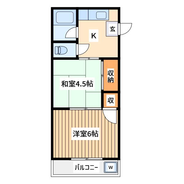 八王子市台町のアパートの間取り