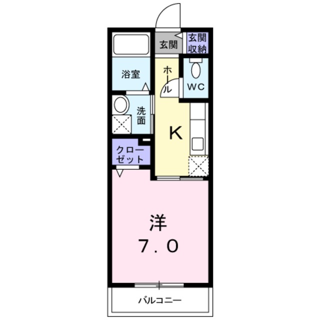 京都市北区西賀茂蟹ケ坂町のマンションの間取り