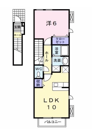 鎌ケ谷市道野辺中央のアパートの間取り