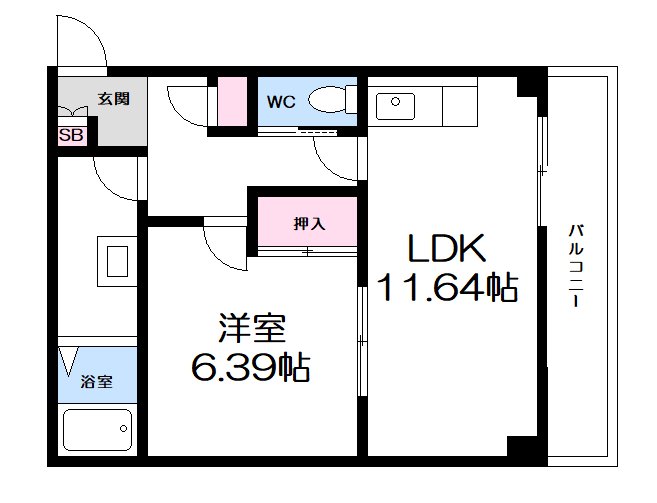 広島市西区庚午中のマンションの間取り