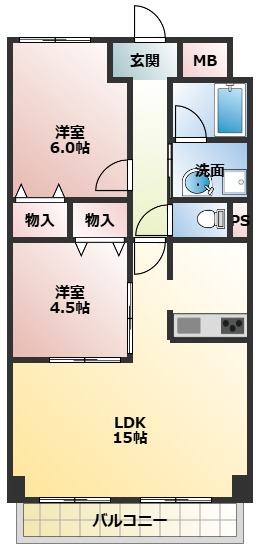 加古郡播磨町二子のマンションの間取り