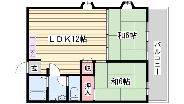 神崎郡福崎町西田原のマンションの間取り