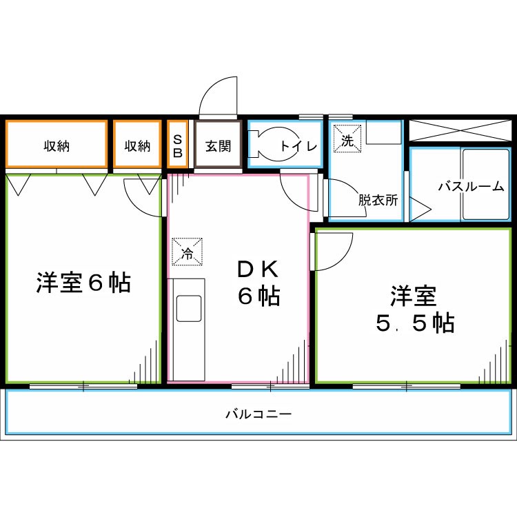 小平市小川町のマンションの間取り