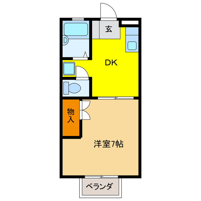 岐阜市茜部大野のアパートの間取り