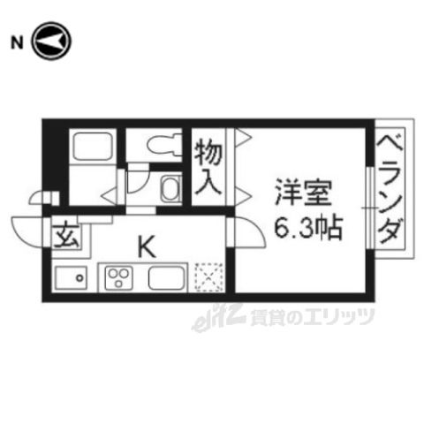 京都市西京区川島権田町のアパートの間取り