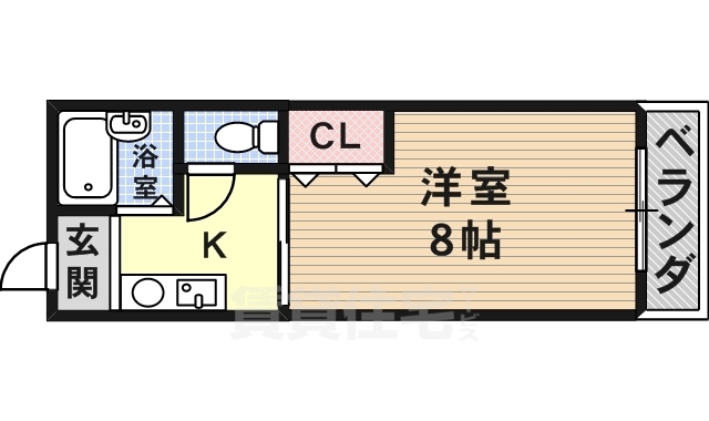 乙訓郡大山崎町字大山崎のマンションの間取り