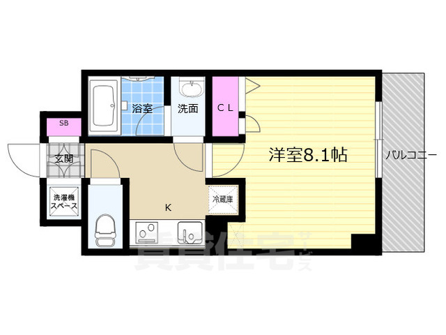 京都市右京区西院安塚町のマンションの間取り