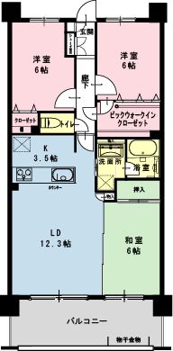 市川市島尻のマンションの間取り