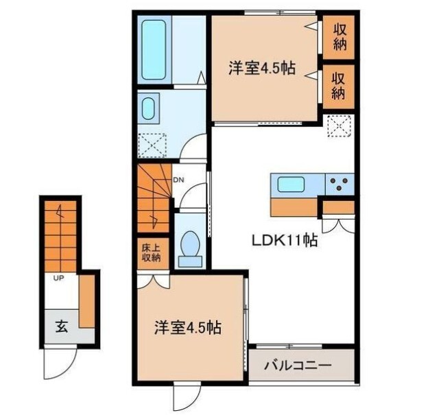 風とみどりのカシェット響の間取り